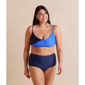 NEW Summersalt Marina Bikini Top Deep Sea Hydrangea Colorblock Swim